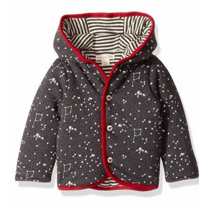 Burt's Bees Baby Reversible Hooded Jacket- 3-6 Months Star Constellation Organic